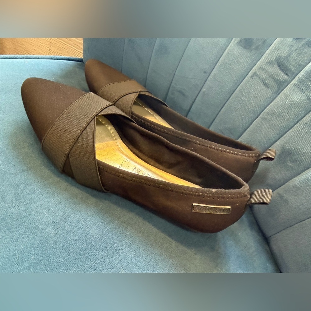 Anne Klein iFlex Black Pointed Toe Flats 5.5 - Picture 3 of 4